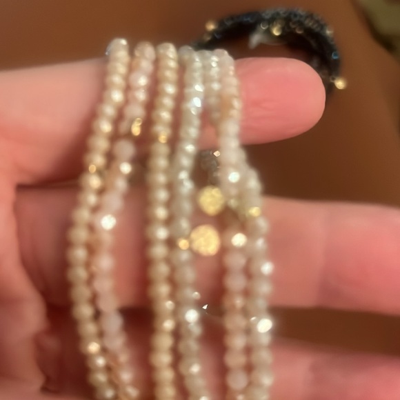 Sparkly Multi strand, tiny glass beaded stretch bracelet - Picture 5 of 5